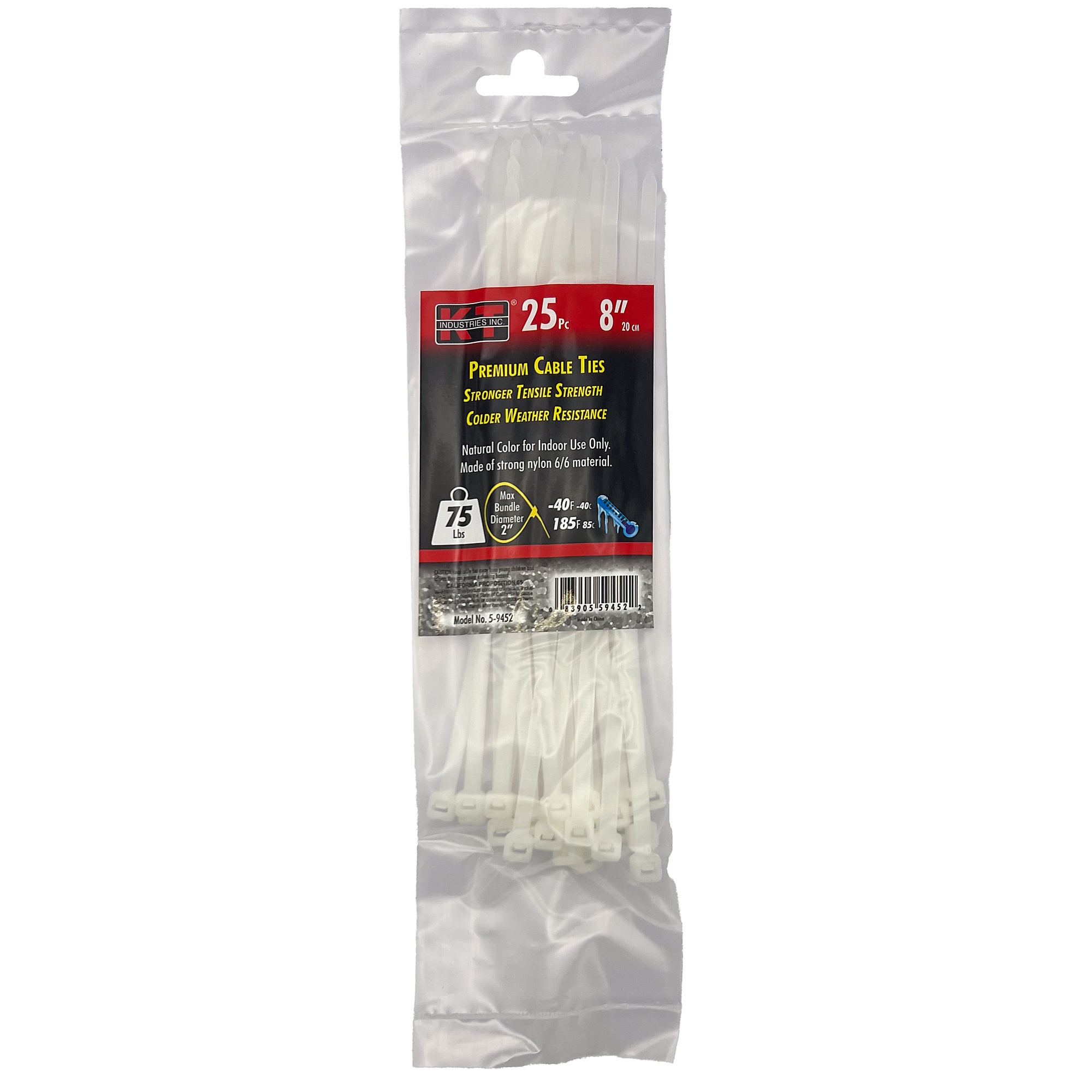 K-T Industries, 8" Standard Duty, Natural, 25/Pk, Model # 5-9452